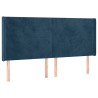 Tête de lit avec oreilles Bleu foncé 103x16x118/128 cm Velours 632248632248