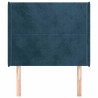 Tête de lit avec oreilles Bleu foncé 103x16x118/128 cm Velours 632248632248