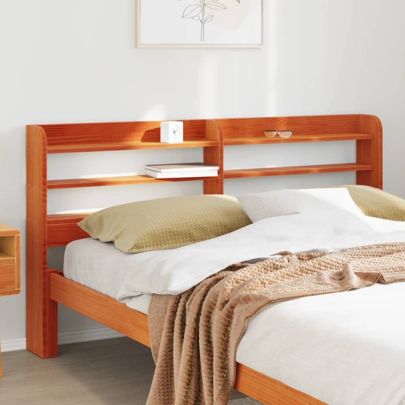 Tête de lit avec étagères marron cire 150 cm bois massif de pin 632249632249