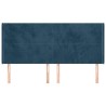 Tête de lit avec oreilles Bleu foncé 163x16x118/128 cm Velours 632253632253