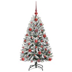 Sapin de Noël artificiel Vert et blanc 120 cm PVC et métal 632258632258
