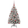 Sapin de Noël artificiel Vert et blanc 120 cm PVC et métal 632258632258