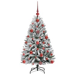 Sapin de Noël artificiel Vert et blanc 120 cm PVC et métal 632258632258