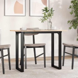 Table à manger cadre en O 100x50x75 cm bois de pin massif acier 632266632266