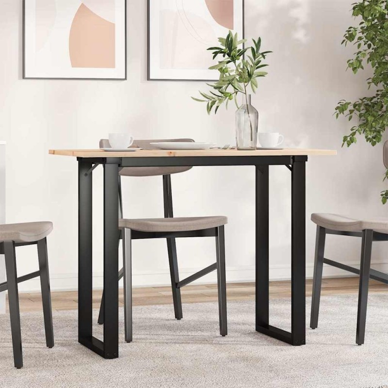 Table à manger cadre en O 100x50x75 cm bois de pin massif acier 632266632266