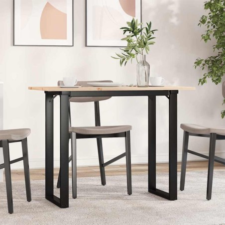 Table à manger cadre en O 100x50x75 cm bois de pin massif acier 632266632266