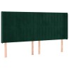 Tête de lit avec oreilles Vert foncé 203x16x118/128 cm Velours 632271632271