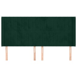 Tête de lit avec oreilles Vert foncé 203x16x118/128 cm Velours 632271632271