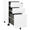 Classeur mobile Blanc 30x45x59 cm Acier 632273632273