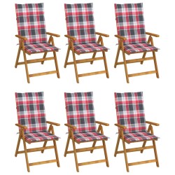 Chaises pliables de jardin lot de 6 avec coussins Bois d'acacia 632280632280