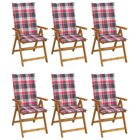 Chaises pliables de jardin lot de 6 avec coussins Bois d'acacia 632280632280
