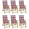 Chaises pliables de jardin lot de 6 avec coussins Bois d'acacia 632280632280