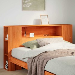 Tête de lit avec rangement cire marron 150cm bois massif de pin 632284632284