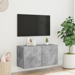 Meuble TV mural gris béton 80x30x41 cm 632291632291