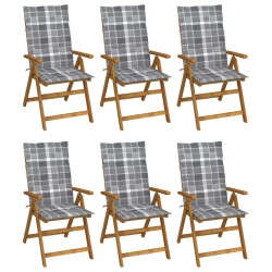 Chaises pliables de jardin lot de 6 avec coussins Bois d'acacia 632295632295