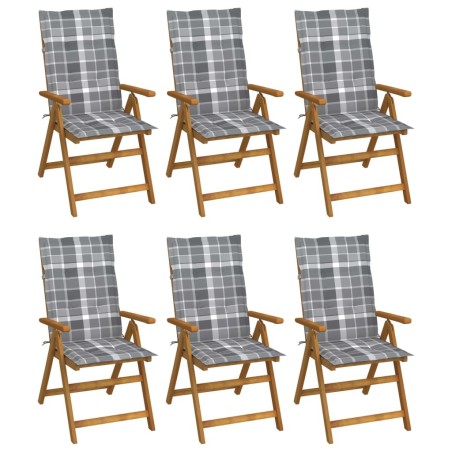 Chaises pliables de jardin lot de 6 avec coussins Bois d'acacia 632295632295