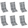 Chaises pliables de jardin lot de 6 avec coussins Bois d'acacia 632295632295