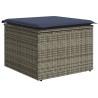 Salon de jardin avec coussins 6 pcs gris résine tressée acacia 632299632299