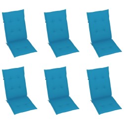 Chaises pliables de jardin lot de 6 avec coussins Bois d'acacia 632301632301