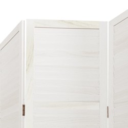 Cloison de séparation 5 panneaux blanc bois de paulownia massif 632306632306