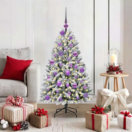 Sapin de Noël artificiel Vert et blanc 120 cm PVC et métal 632309632309