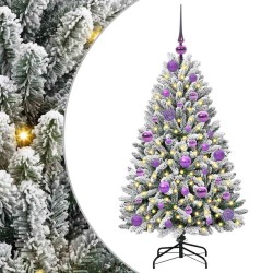 Sapin de Noël artificiel Vert et blanc 120 cm PVC et métal 632309632309