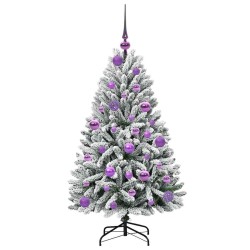 Sapin de Noël artificiel Vert et blanc 120 cm PVC et métal 632309632309