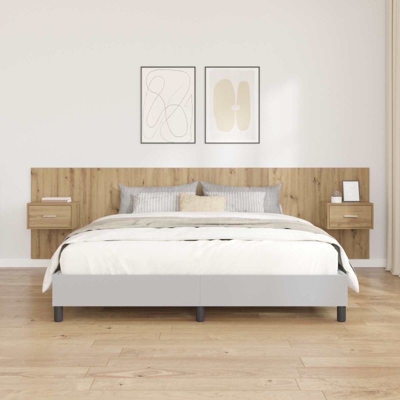 Tête de lit avec armoire 3 pcs Chêne artisanal 632311632311