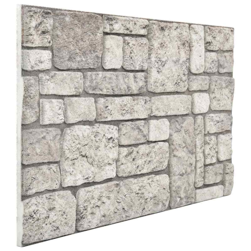 Panneaux muraux 10 pcs Gris 100 x 50 cm Mousse EPS 632318632318