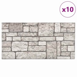 Panneaux muraux 10 pcs Gris 100 x 50 cm Mousse EPS 632318632318