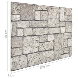 Panneaux muraux 10 pcs Gris 100 x 50 cm Mousse EPS 632318632318