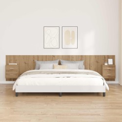Tête de lit avec armoire 3 pcs Chêne artisanal 632320632320