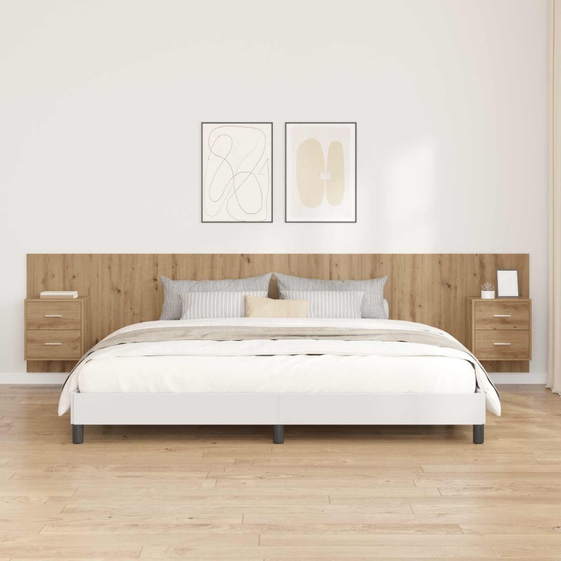 Tête de lit avec armoire 3 pcs Chêne artisanal 632320632320