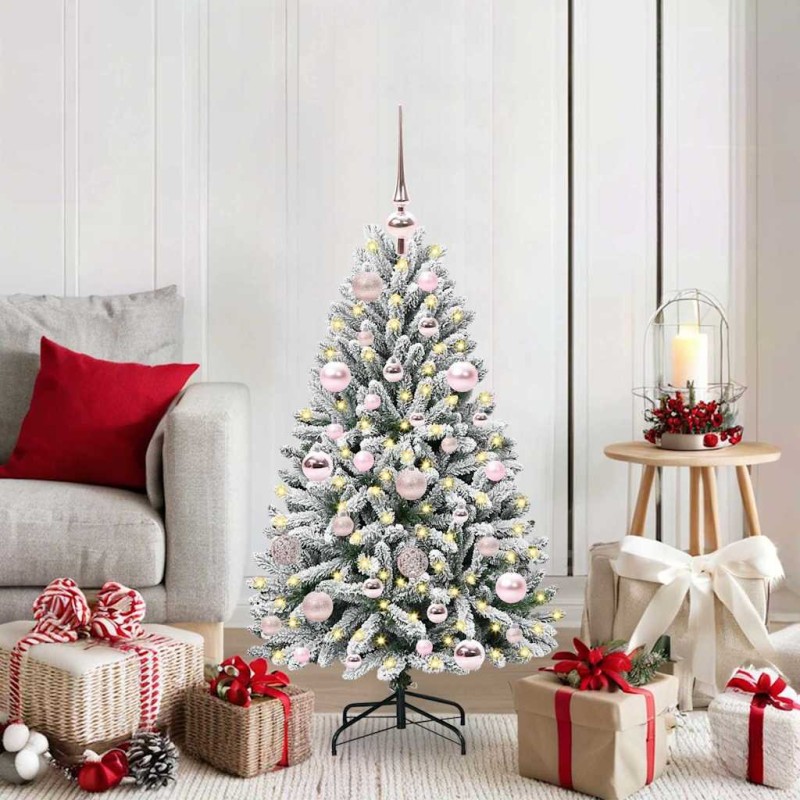 Sapin de Noël artificiel Vert et blanc 120 cm PVC et métal 632324632324