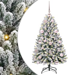 Sapin de Noël artificiel Vert et blanc 120 cm PVC et métal 632324632324