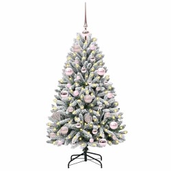Sapin de Noël artificiel Vert et blanc 120 cm PVC et métal 632324632324