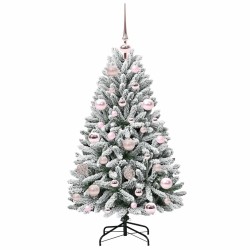 Sapin de Noël artificiel Vert et blanc 120 cm PVC et métal 632324632324