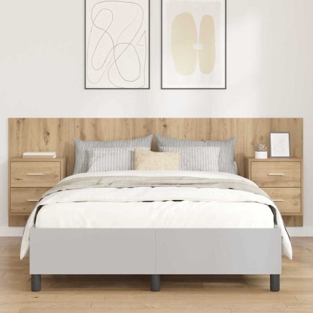 Tête de lit avec armoire 3 pcs Chêne artisanal 632326632326