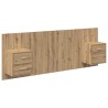 Tête de lit avec armoire 3 pcs Chêne artisanal 632326632326