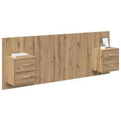 Tête de lit avec armoire 3 pcs Chêne artisanal 632326632326