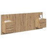 Tête de lit avec armoire 3 pcs Chêne artisanal 632326632326