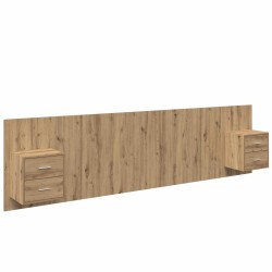 Tête de lit avec armoire 3 pcs Chêne artisanal 632327632327