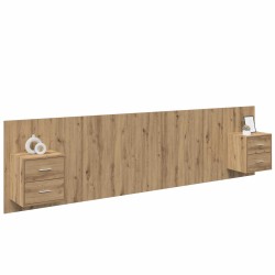 Tête de lit avec armoire 3 pcs Chêne artisanal 632327632327