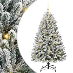 Sapin de Noël artificiel Vert et blanc 120 cm PVC et métal 632329632329
