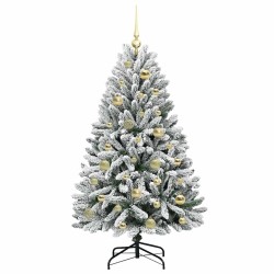 Sapin de Noël artificiel Vert et blanc 120 cm PVC et métal 632329632329