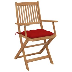 Chaises pliables de jardin lot de 8 avec coussins Bois d'acacia 632331632331