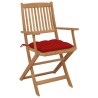 Chaises pliables de jardin lot de 8 avec coussins Bois d'acacia 632331632331