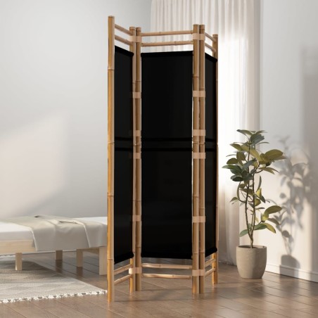 Cloison de séparation pliante 3 panneaux 120 cm Bambou et Toile 632338632338