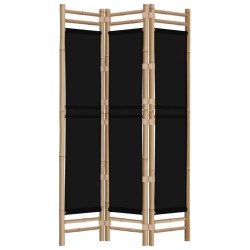 Cloison de séparation pliante 3 panneaux 120 cm Bambou et Toile 632338632338