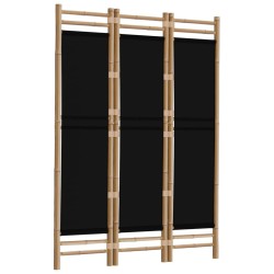 Cloison de séparation pliante 3 panneaux 120 cm Bambou et Toile 632338632338